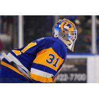 Saskatoon Blades goaltender Austin Elliott