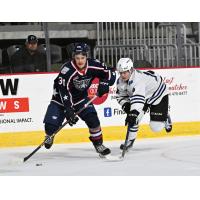 Tri-City Americans' Cruz Pavao versus Wenatchee Wild's Miles Cooper