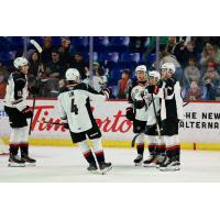 Vancouver Giants defenceman Ryan Lin offers congratulations