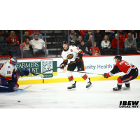 Indy Fuel goaltender Joe Vrbetic and defenseman Christopher Cameron